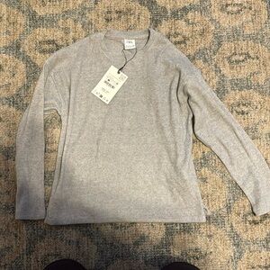 NWT Zara Girls plush gray long sleeve shirt